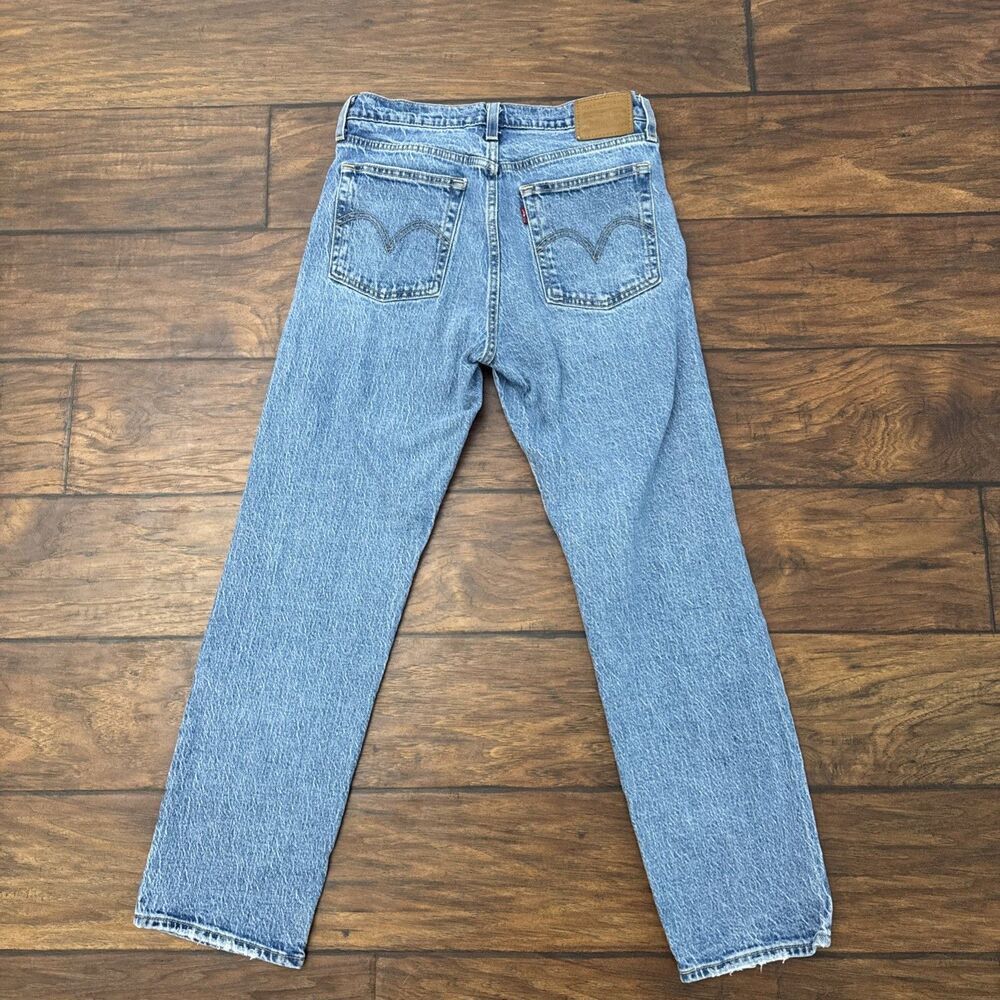 Levis Premium Wedgie Jeans Women's 27 (27.5 x 27) Blue Denim Button Fly Big E - Picture 7 of 15
